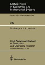 Cost analysis applications of economics and operations research : proceedings of the Institute of Cost Analysis National Conference, Washington, D.C., July 5-7, 1989