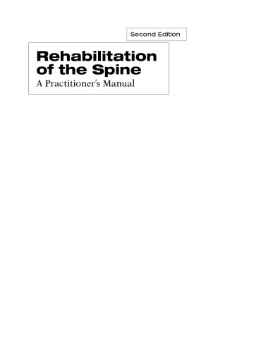 Rehabilitation of the Spine