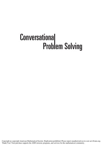 Conversational problem solving