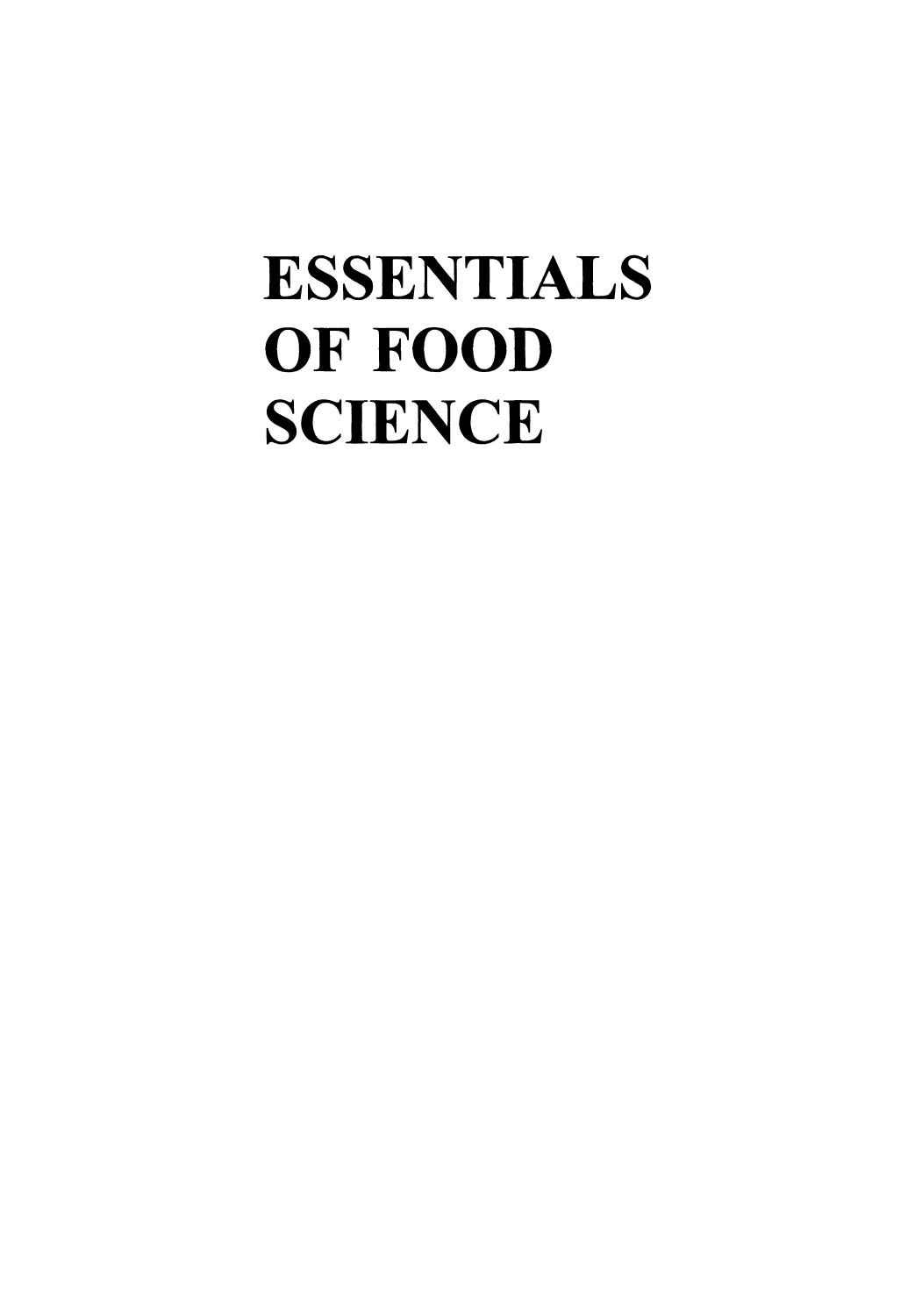 Essentials of Food Science