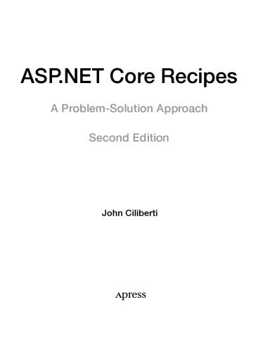 ASP.NET Core Recipes A Problem-Solution Approach