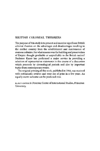 British Colonial Theories 1570-1850