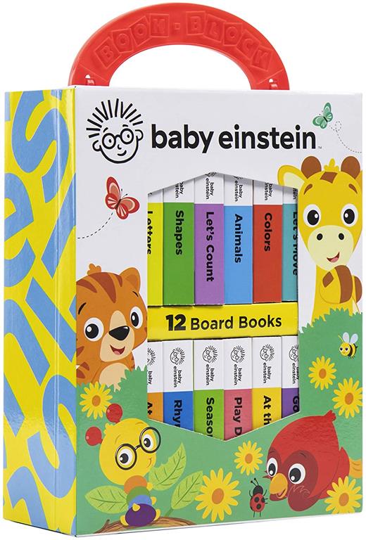 Baby Einstein - My First Library Board Book Block 12-Book Set - First Words, Alphabet, Numbers, and More! - PI Kids