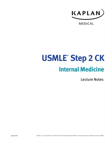 USMLE Step 2 CK Lecture Notes 2017