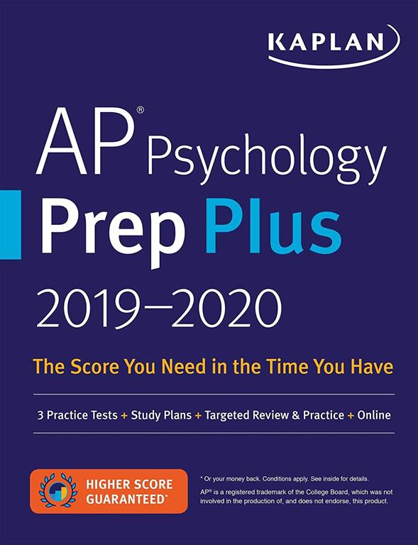 AP Psychology Prep Plus 2019-2020: 3 Practice Tests + Study Plans + Targeted Review &amp; Practice + Online (Kaplan Test Prep)
