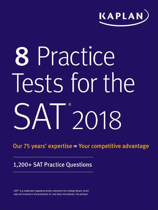 8 Practice Tests for the SAT 2018