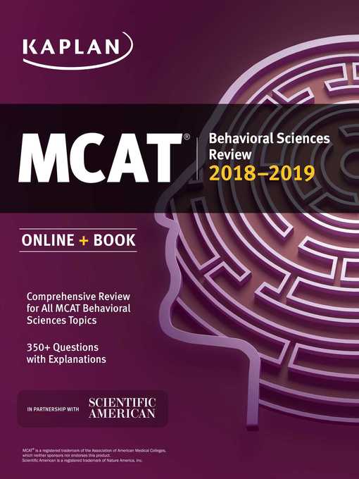 MCAT Behavioral Sciences Review 2018-2019