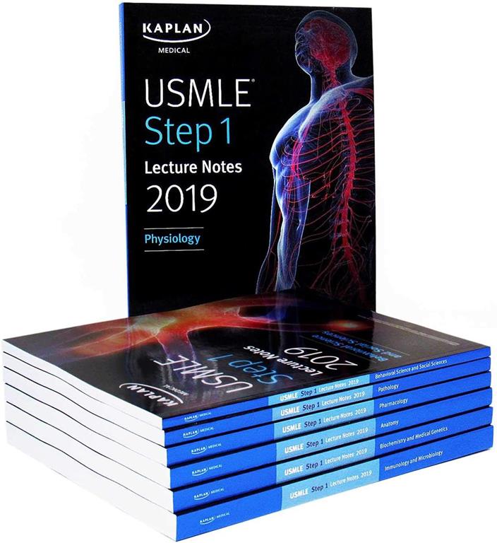 USMLE Step 1 Lecture Notes 2019: 7-Book Set (Kaplan Test Prep)