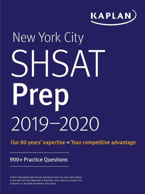 New York City SHSAT Prep 2019-2020