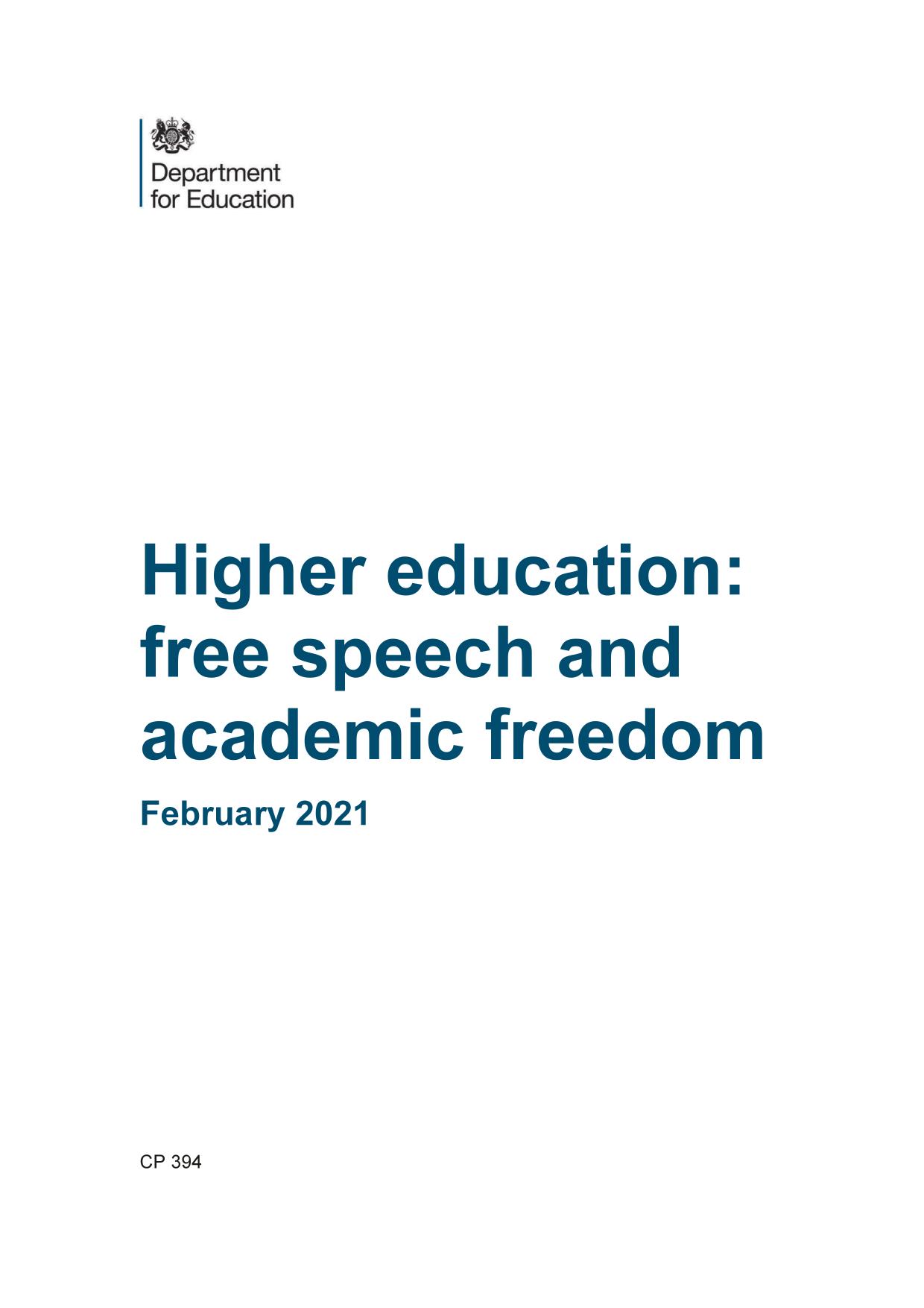Higher education : free speech and academic freedom