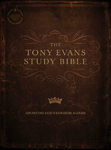 CSB Tony Evans Study Bible, Black/Brown LeatherTouch®, Black Letter, Study Notes and Commentary, Articles, Videos, Ribbon Marker, Sewn Binding, Easy-to-Read Bible Serif Type