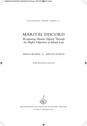 Marital discord : recapturing human dignity through the higher objectives of Islamic law