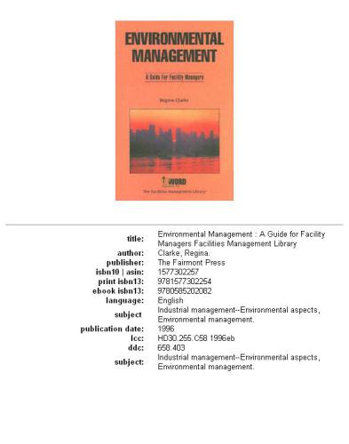 Environmental management : a guide for facility managers