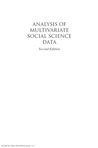 Analysis of Multivariate Social Science Data
