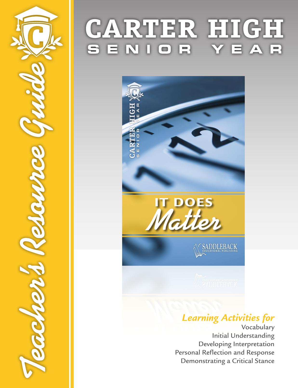 It Does Matter Teacher's Resource Guide CD