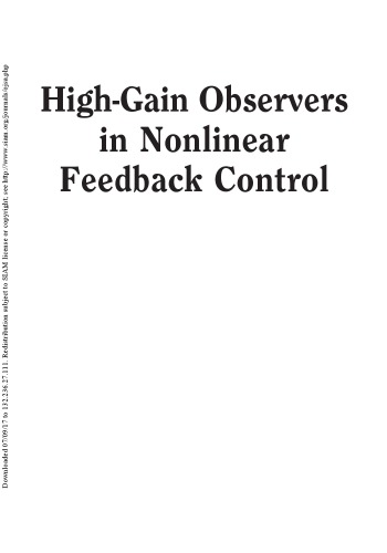 High-Gain Observers in Nonlinear Feedback Control