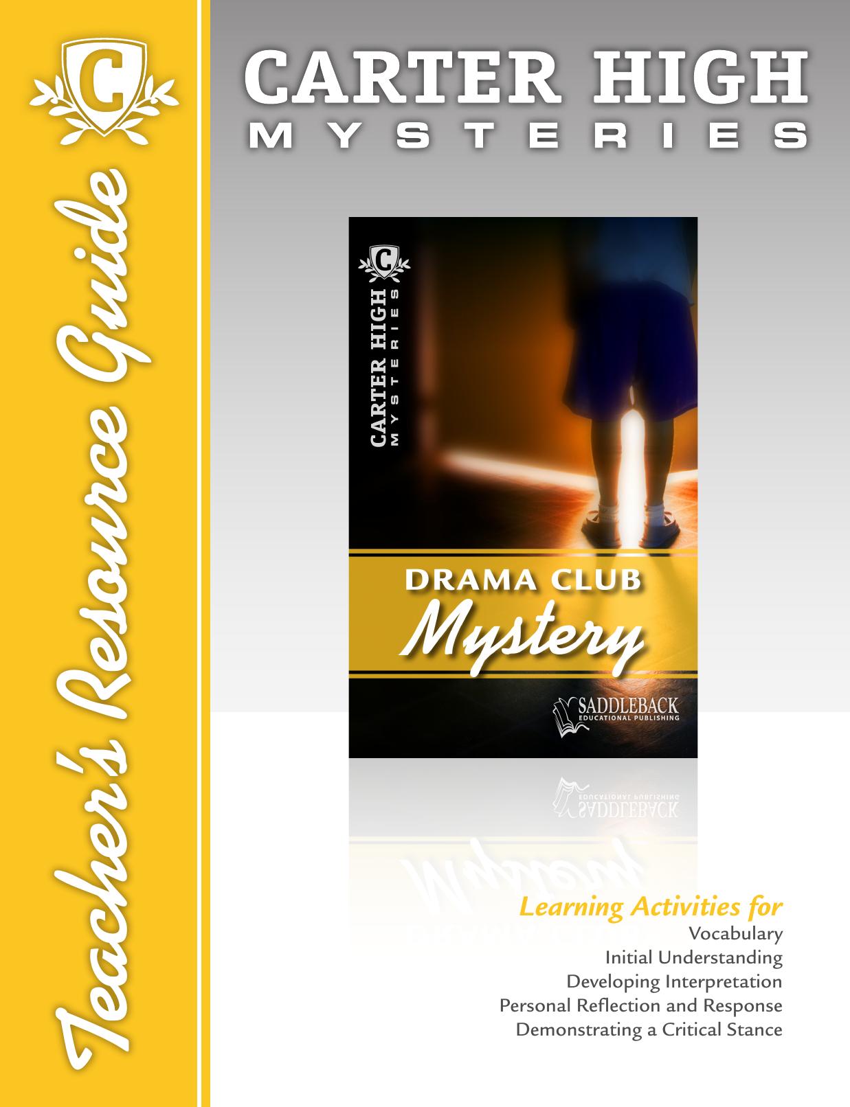 Drama Club Mystery Teacher's Resource Guide CD