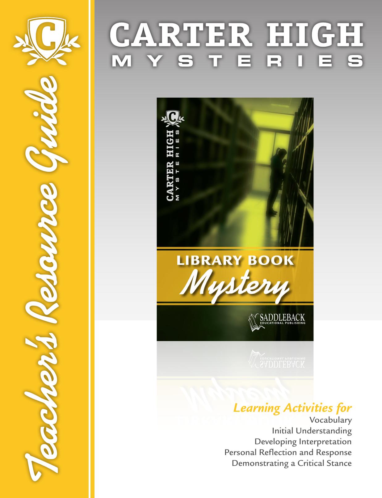 Library Book Mystery Teacher's Resource Guide CD