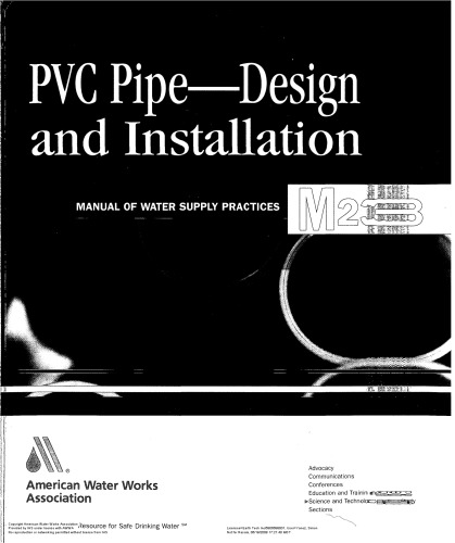 PVC Pipe : Design and Installation (M22).