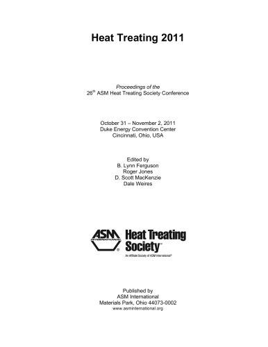 Heat Treating 2011 : Proceedings of the 26th Conference.