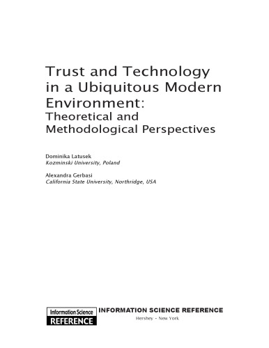 Trust and Technology in a Ubiquitous Modern Environment