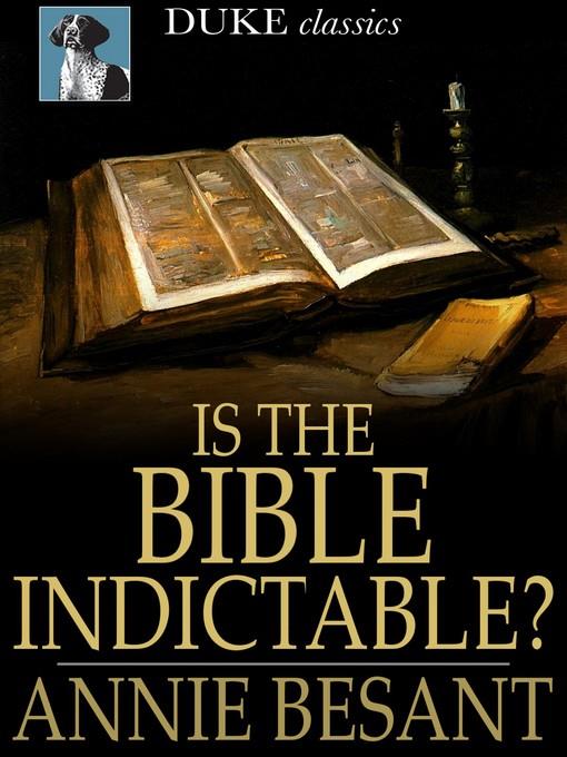 Is the Bible Indictable?