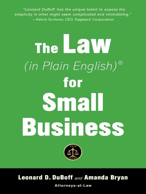 The Law (in Plain English) for Small Business ()