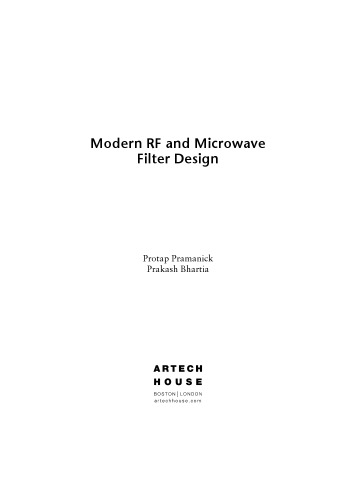 Modern RF and Microwave Filter Design