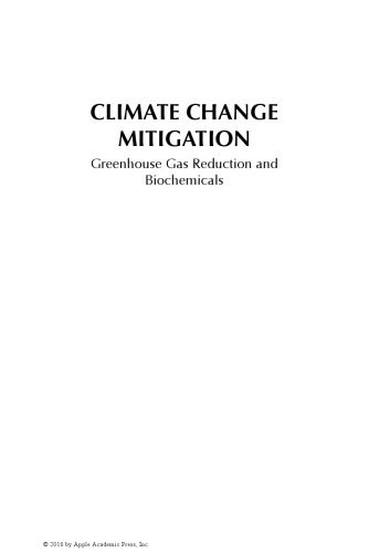 Climate change mitigation : greenhouse gas reduction and biochemicals