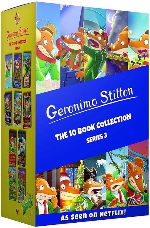 Geronimo Stilton: The 10 Book Collection Series 3 Box Set (A Cheese-Coloured Camper Van, The Search for Sunken Treasure, The Mona Mousa Code ... The ... Of The Fire Ruby, The Mouse Island Marathon)