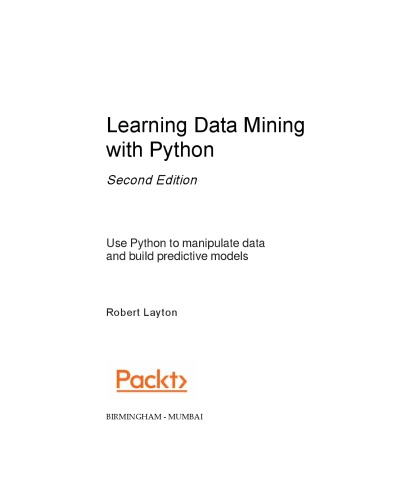 Learning Data Mining with Python -