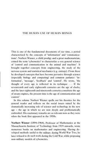 The Human Use of Human Beings