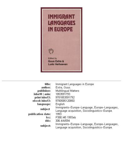 Immigrant Languages in Eur