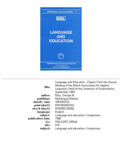 Language and Education (Baal 11)