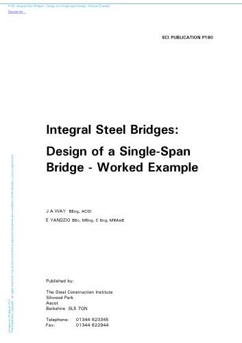 Integral steel bridges : design of a single-span bridge - worked example