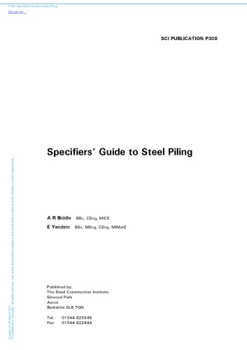 Specifiers' guide to steel piling