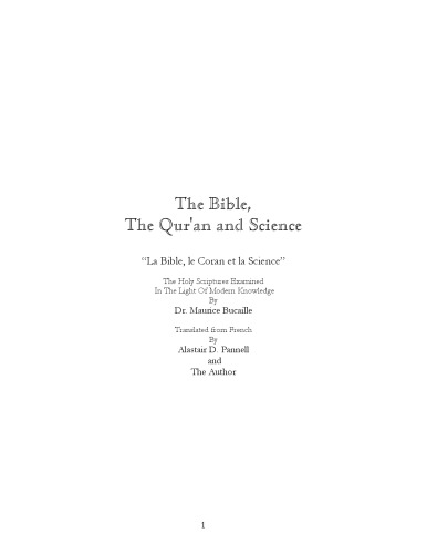The Bible, the Qur'an, and Science