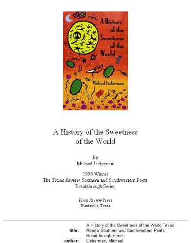 A  History of the Sweetness of the World