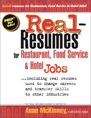 Real-Resumes for Restaurant Food Service &amp; Hotel Jobs...