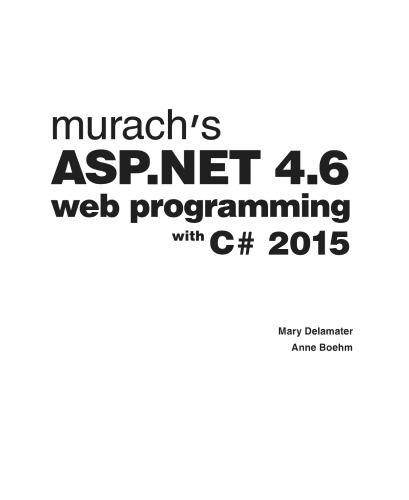 Murach's ASP.Net 4.6 Web Programming with C# 2015