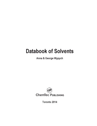 Databook of Solvents