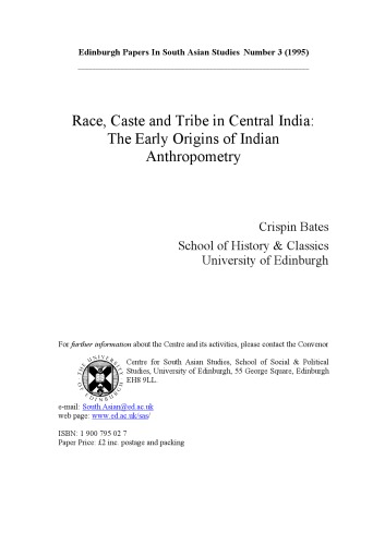 Race, Caste And Tribe In Central India