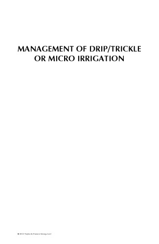 Management of Drip/Trickle or Micro Irrigation