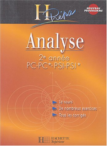 Analyse 2e année PC-PC*/PSI-PSI*