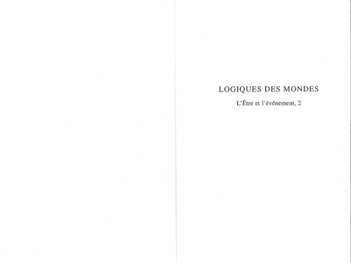 Logiques Des Mondes