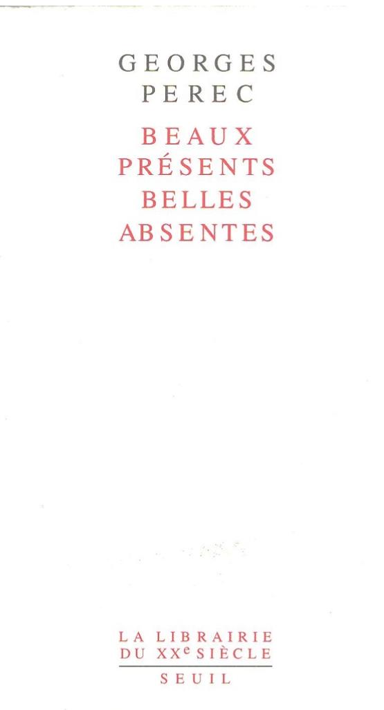 Beaux présents, belles absentes : [poésie]