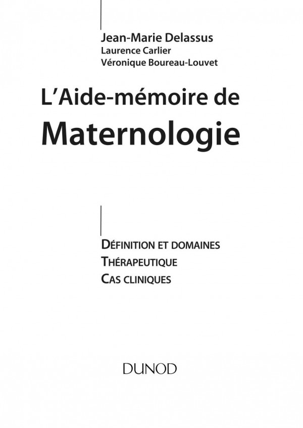 L'Aide-M�moire de Maternologie