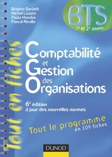 Comptabilité et gestion des organisations BTS: Tout le programme en 109 fiches