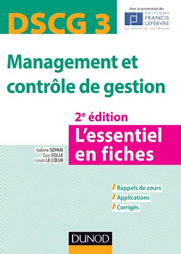 Dscg 3 Management Et Controle de Gestion - 2e Ed. - L'Essentiel En Fiches