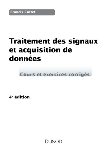 Traitement des signaux et acquisition de données : Cours et exercices corrigés